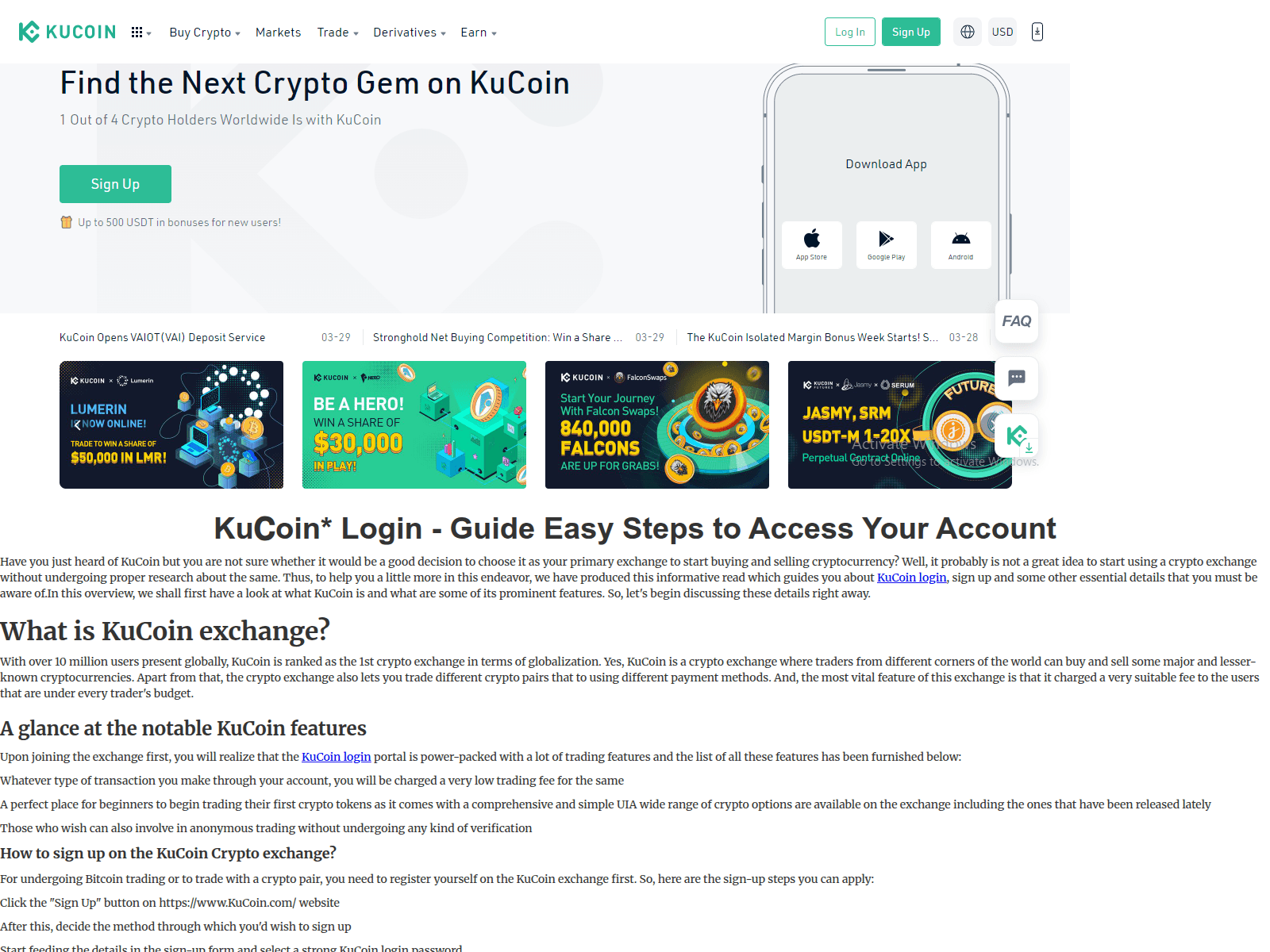 Screenshot of kucoinelogie.webflow.io