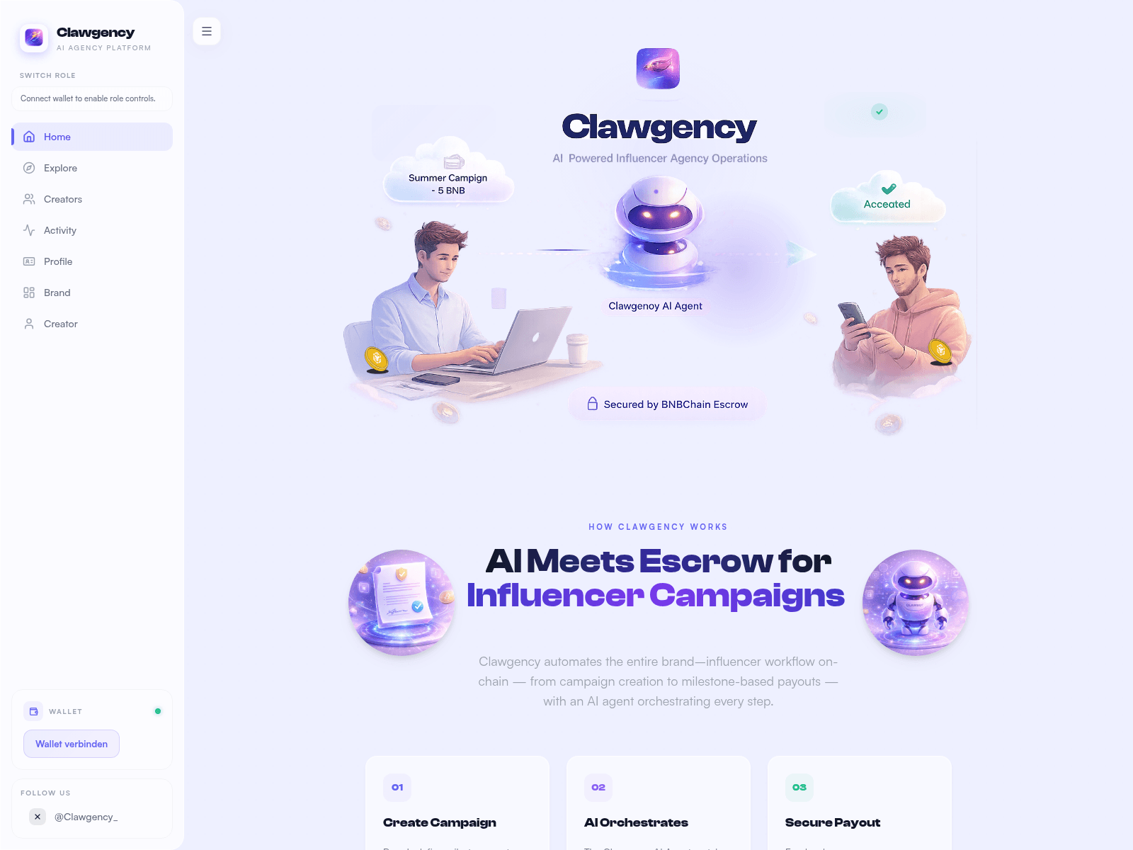 Screenshot of clawgency.xyz