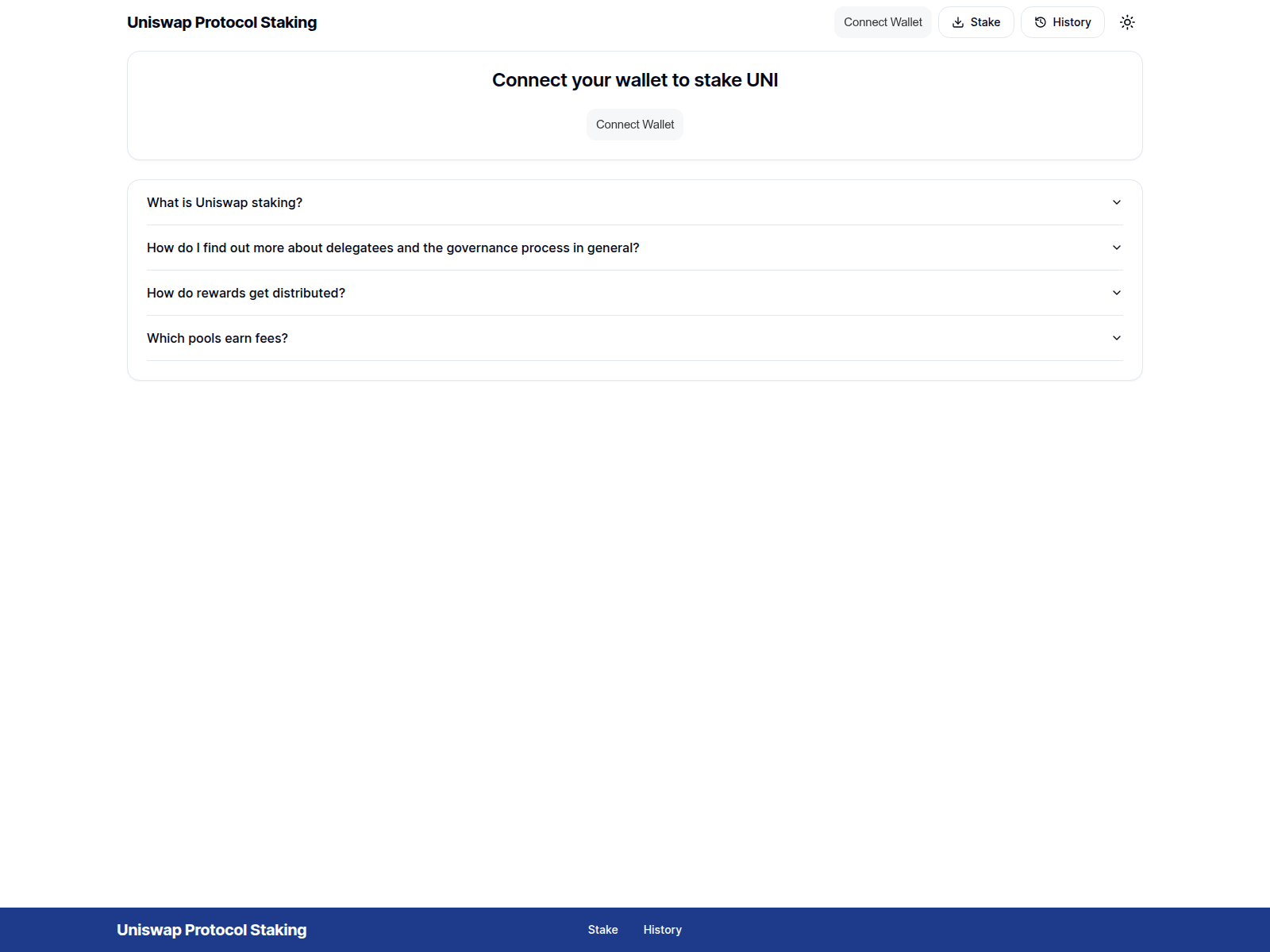 Screenshot of uni-staking-app.vercel.app