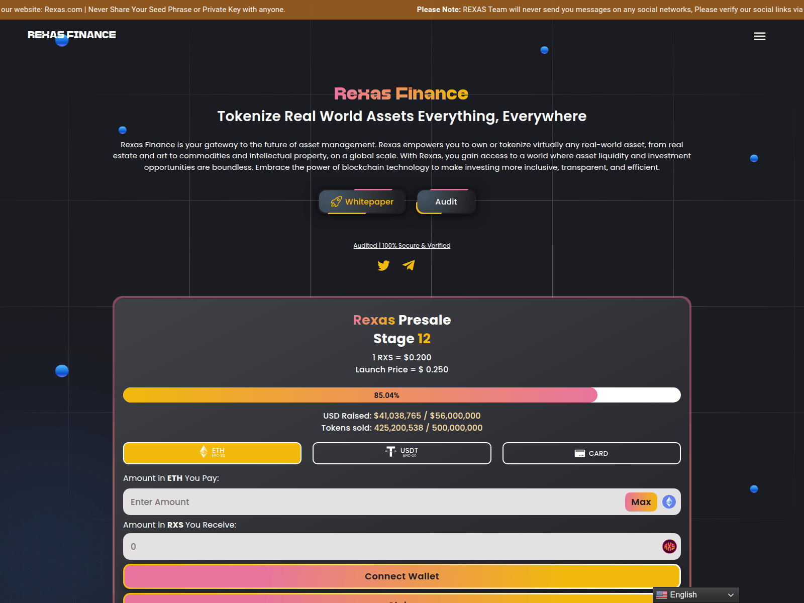 Screenshot of claimrexas.pages.dev
