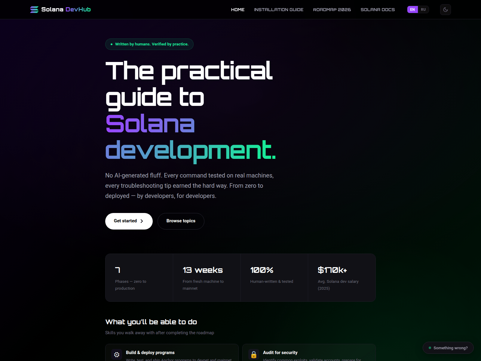 Screenshot of solanadevhub.org
