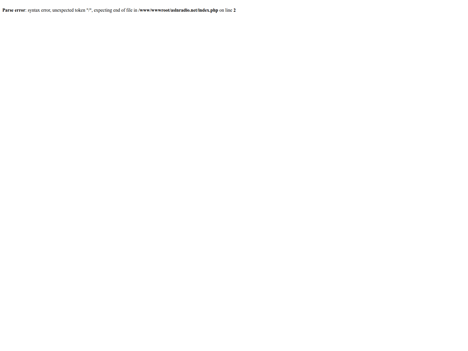 Screenshot of aslnradio.net