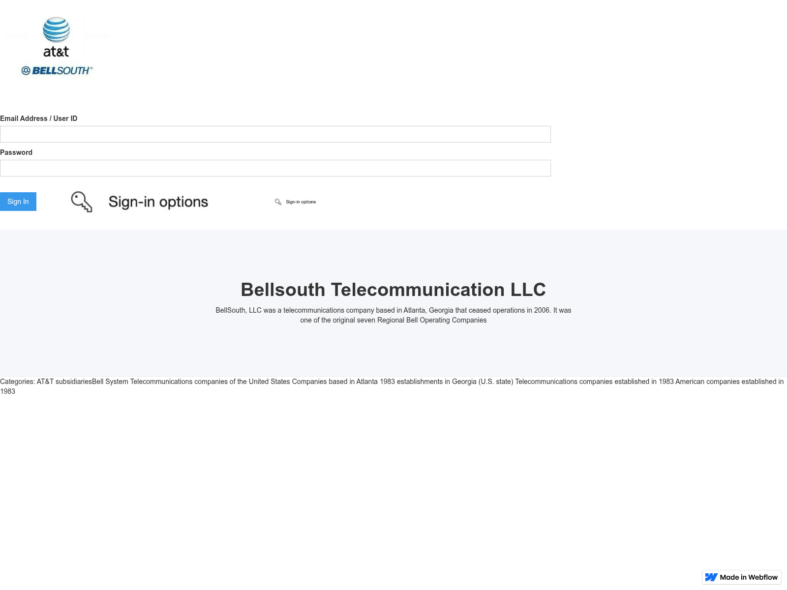 Screenshot of bellsouth-att-signing-e99efa.webflow.io