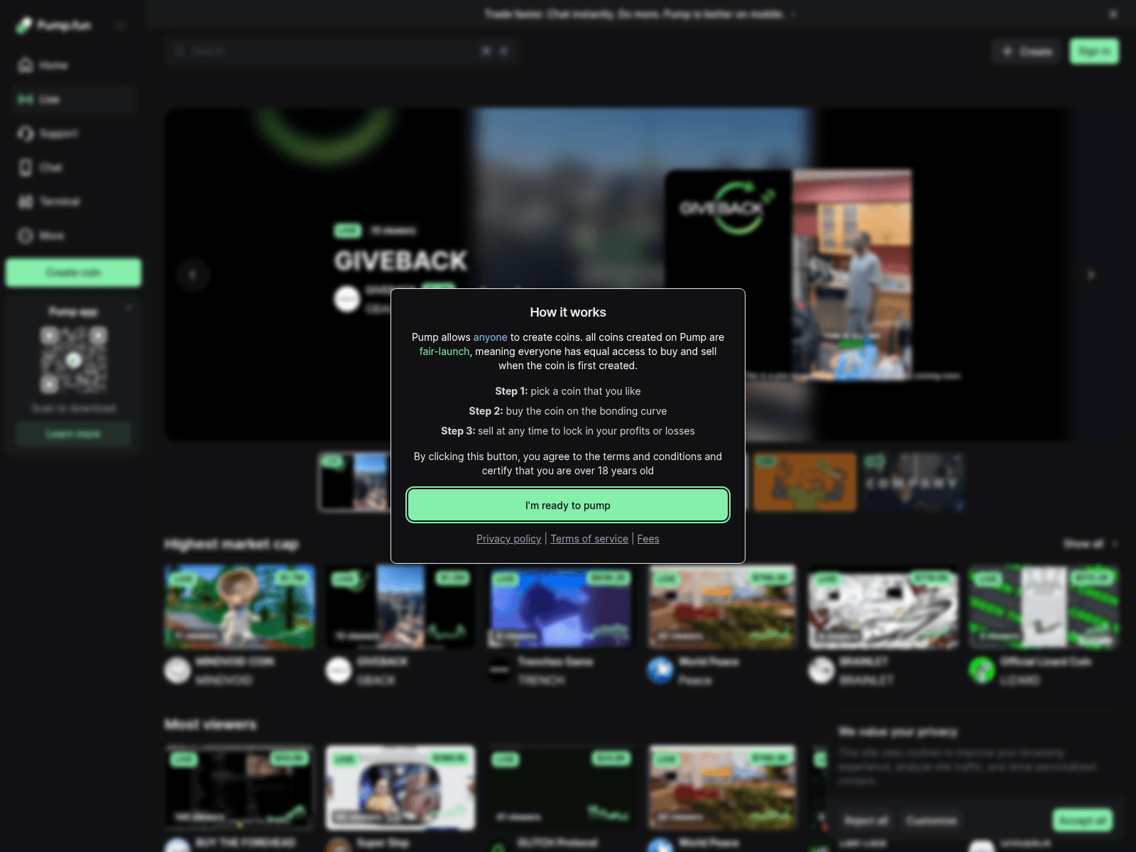 Screenshot of prmp.fun