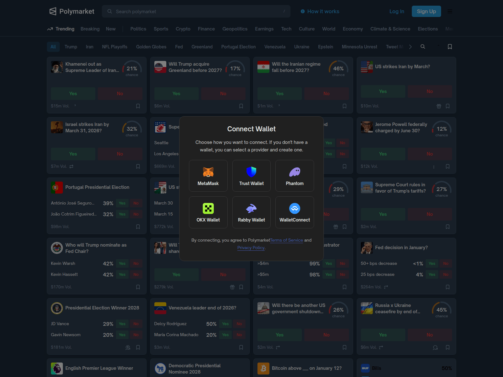 Screenshot of polymarket.cfd