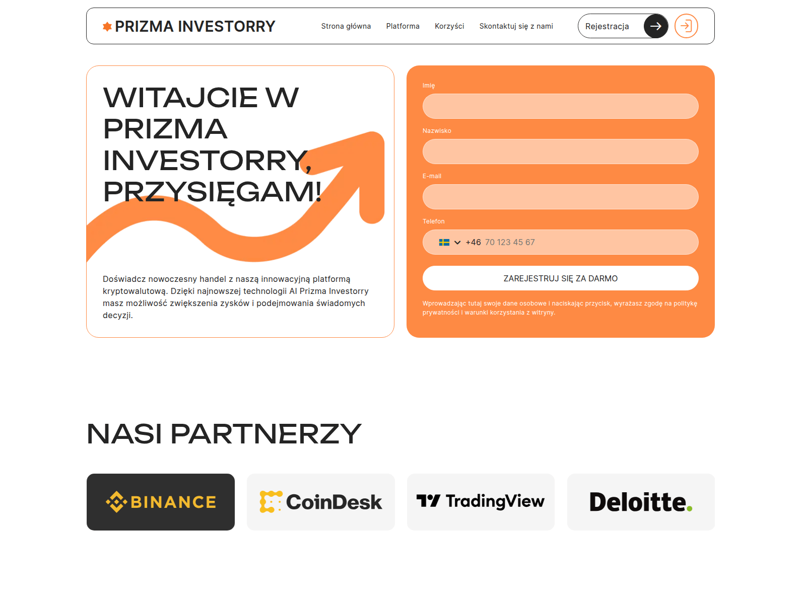 Screenshot of prizma-investorry.com