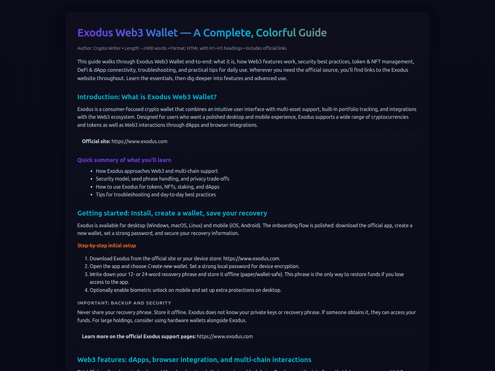Screenshot of exodus-web-pages.pages.dev