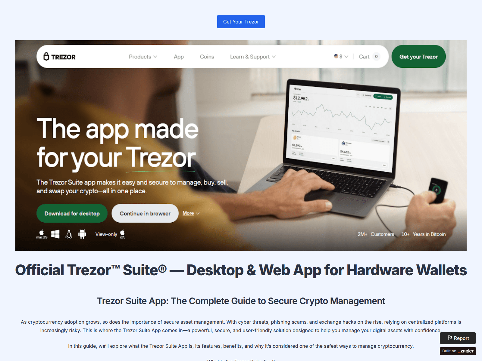 Screenshot of suiteapp.zapier.app