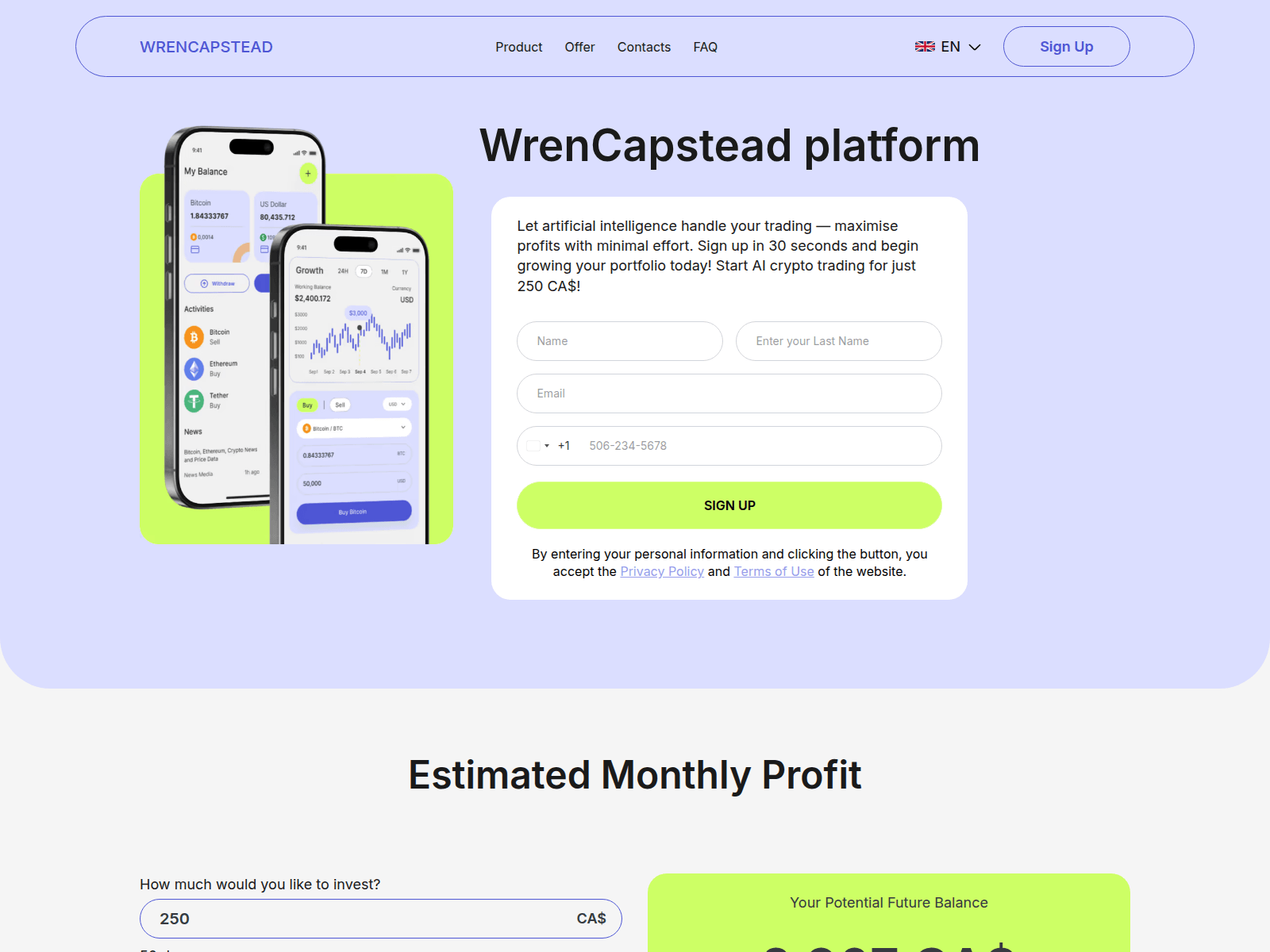 Screenshot of wrencapstead.com