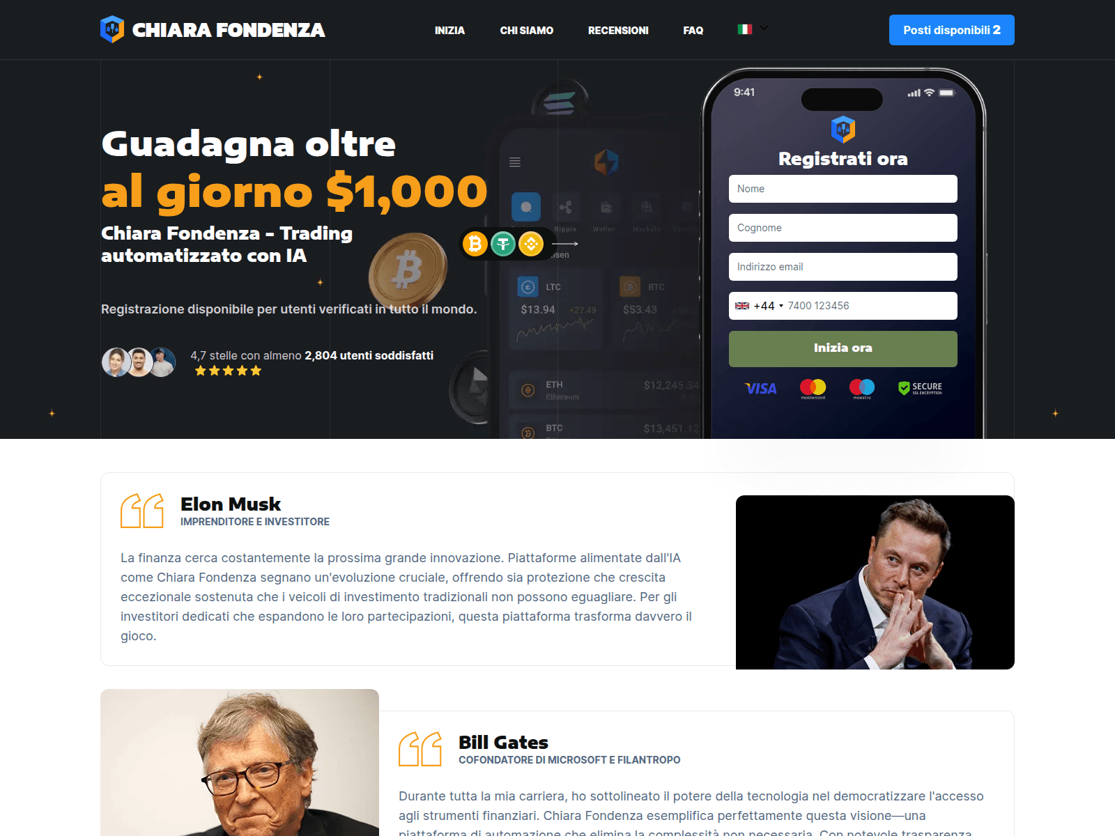 Screenshot of chiarafondenza.biz