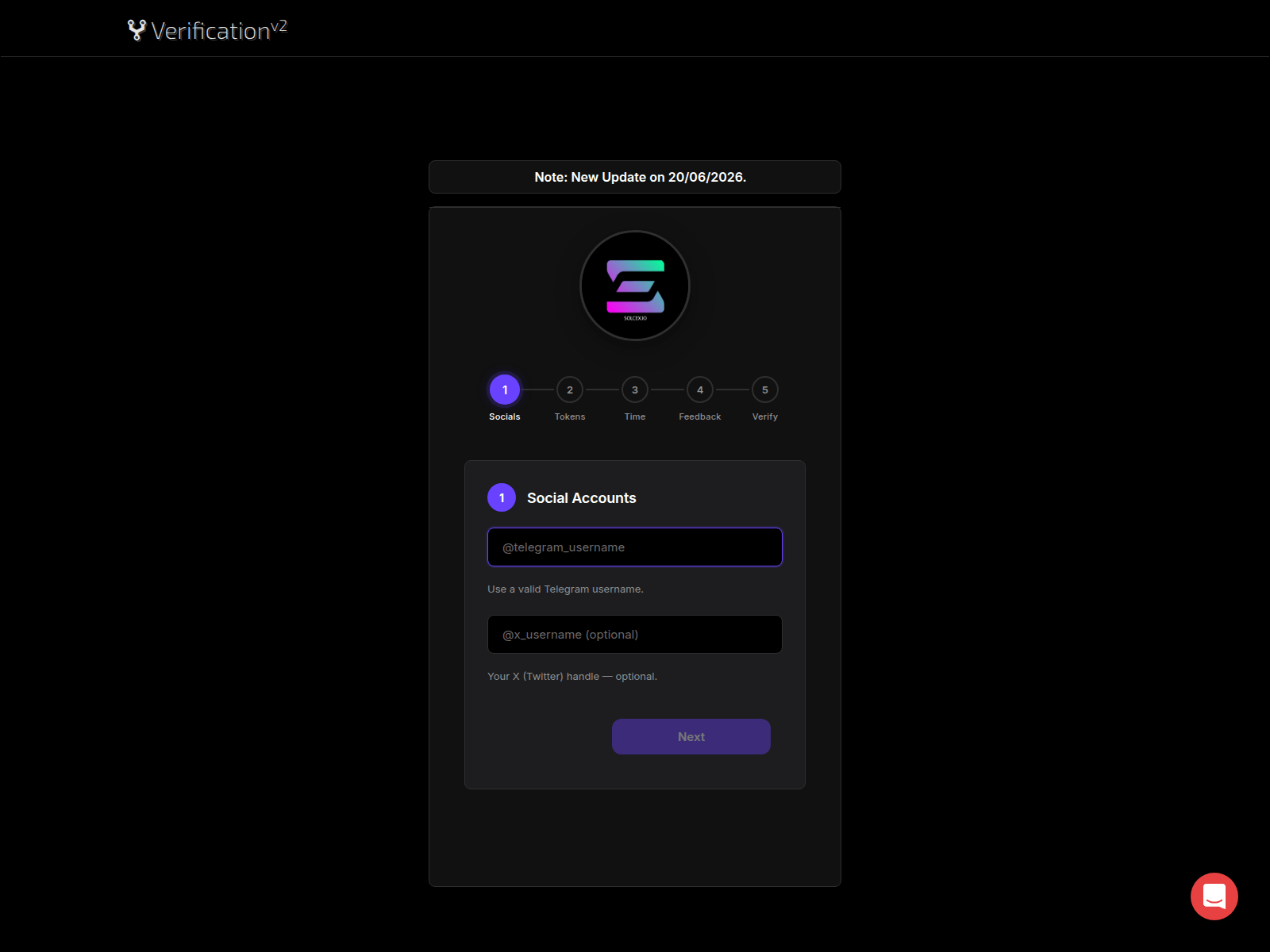 Screenshot of solcexverification.com