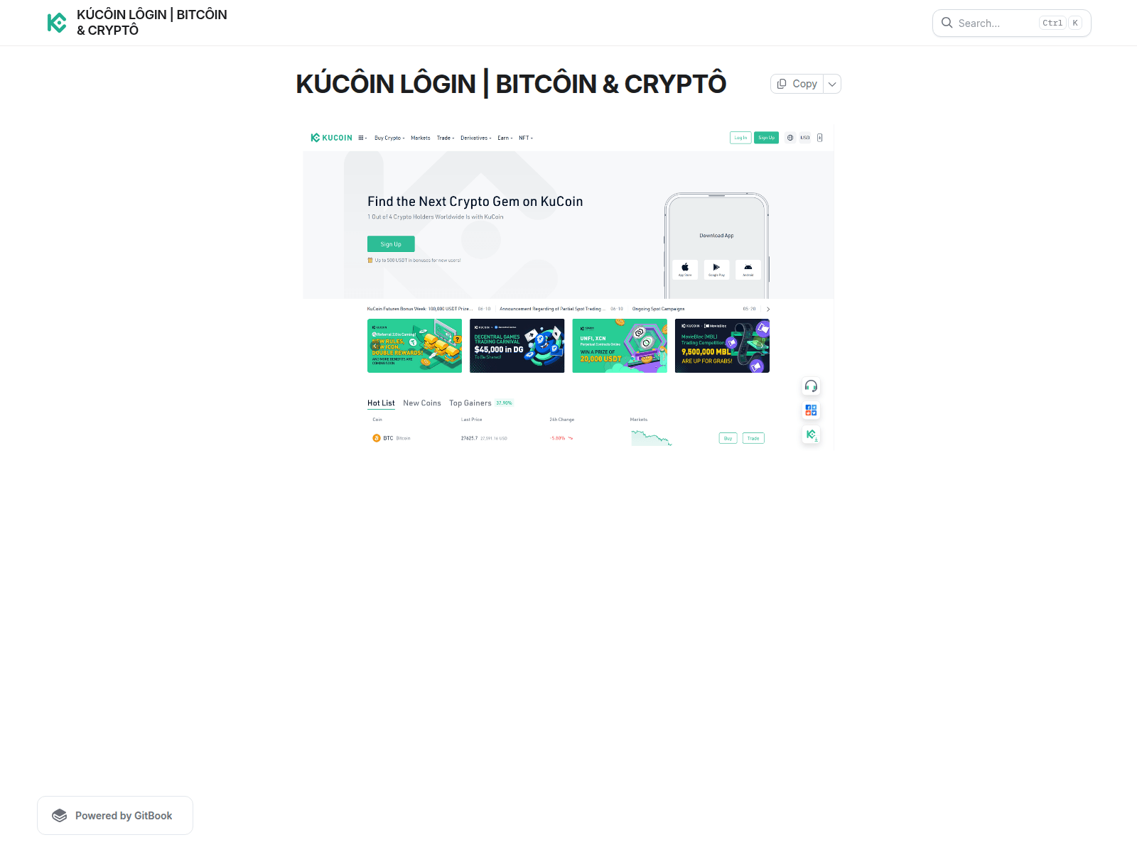 Screenshot of kucoin-logino.gitbook.io