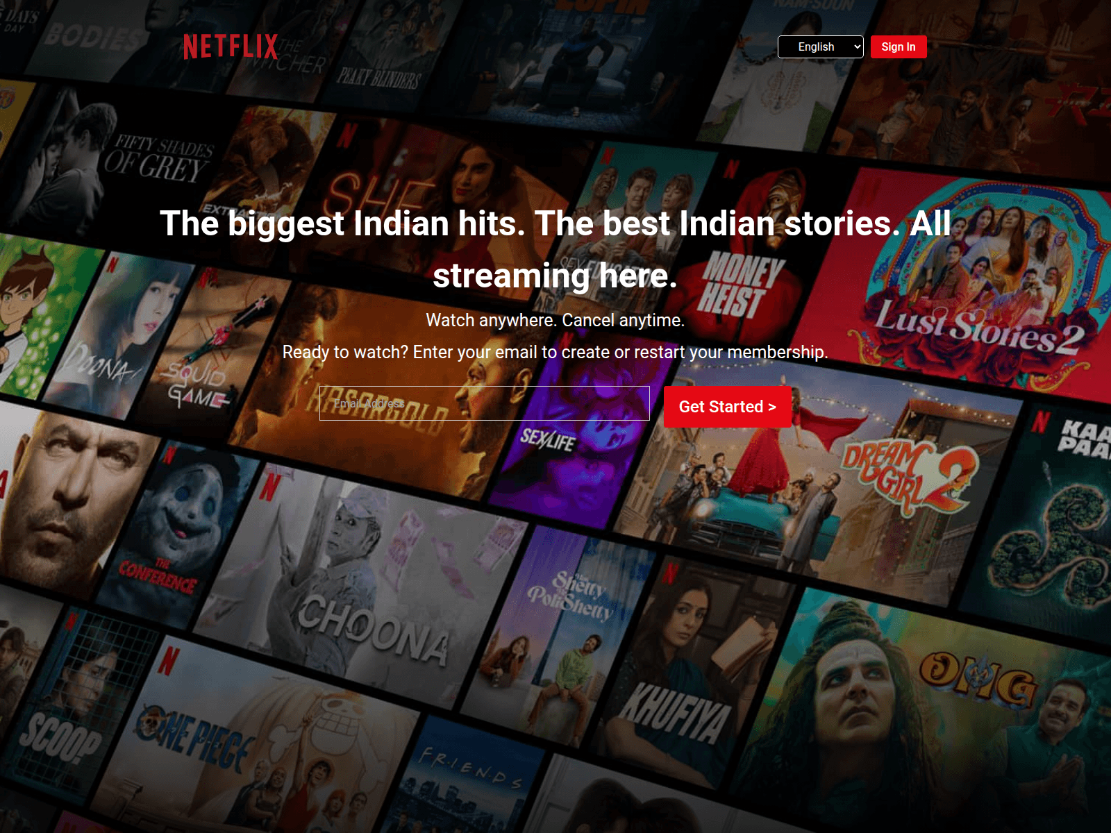 Screenshot of netflixlanding.iamhimanshu.in