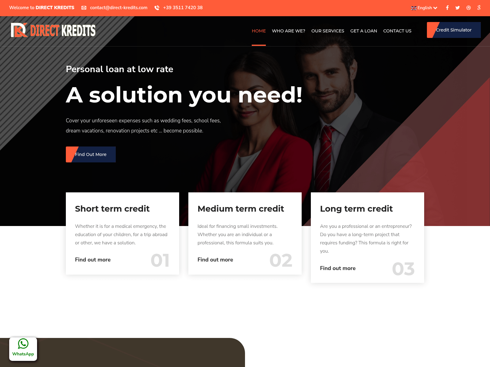 Screenshot of direct-kredits.com
