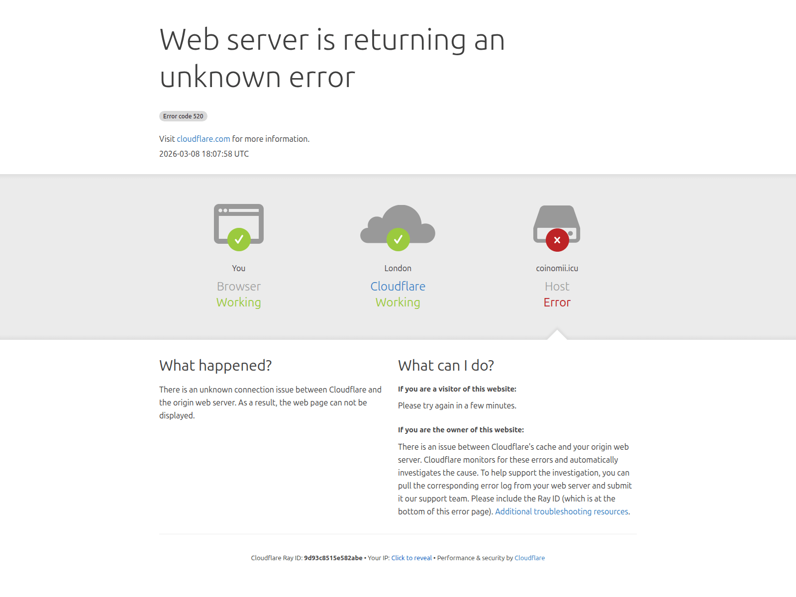 Screenshot of coinomii.icu
