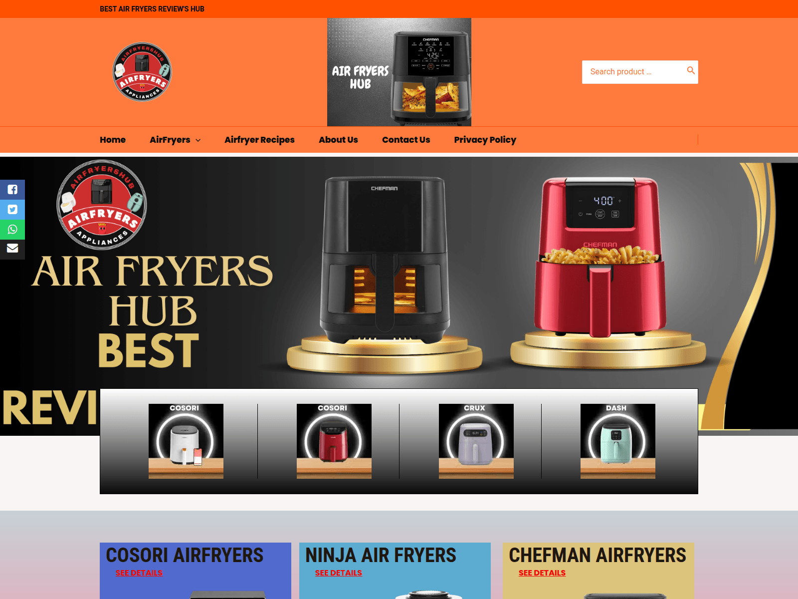 Screenshot of airfryershub.com