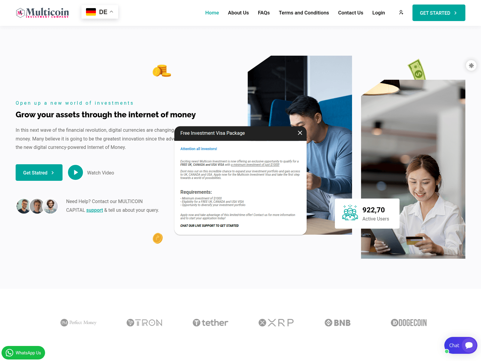 Screenshot of multicoin-invest.com