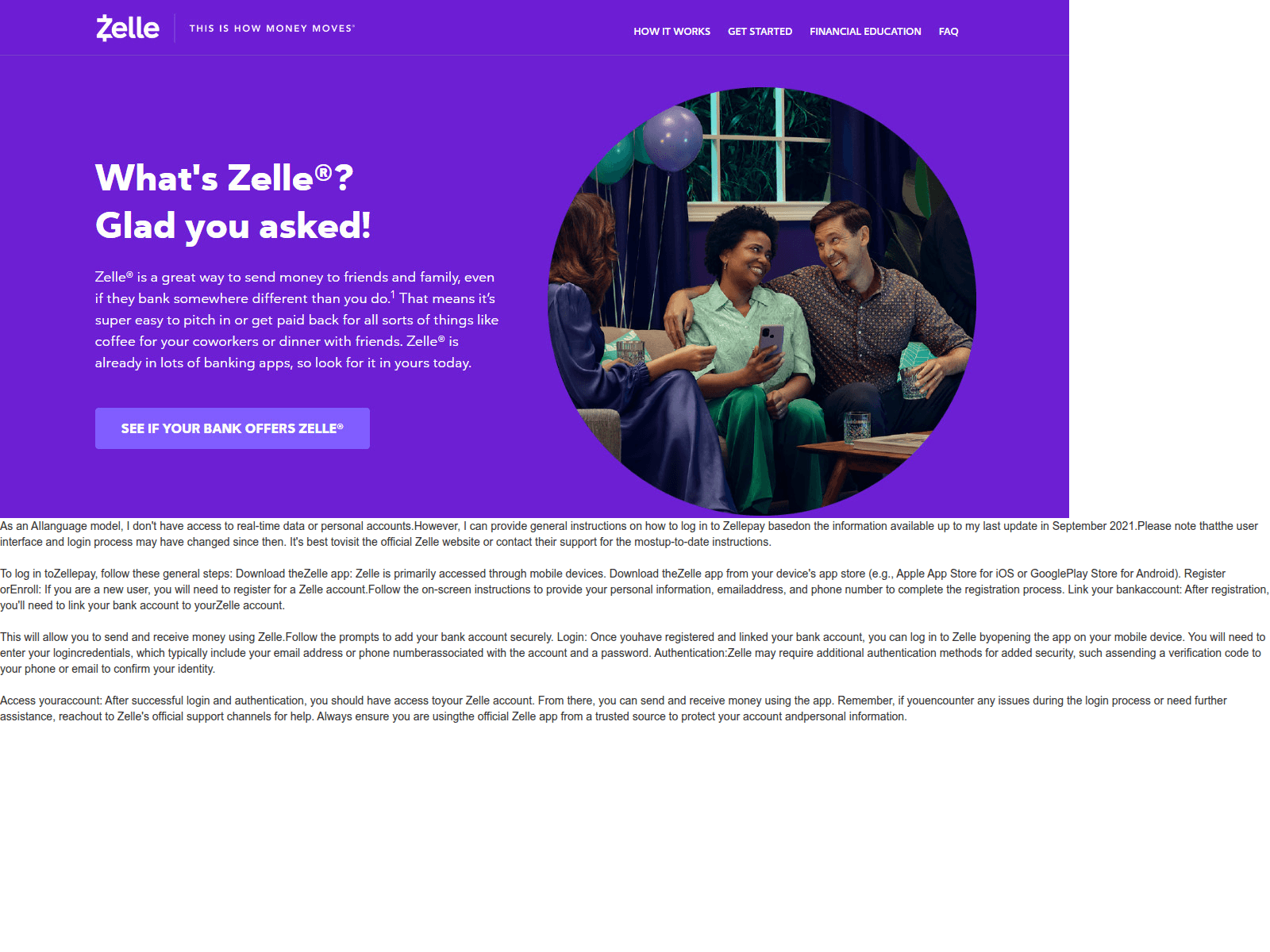 Screenshot of zelleepayhelplinenumbber.webflow.io