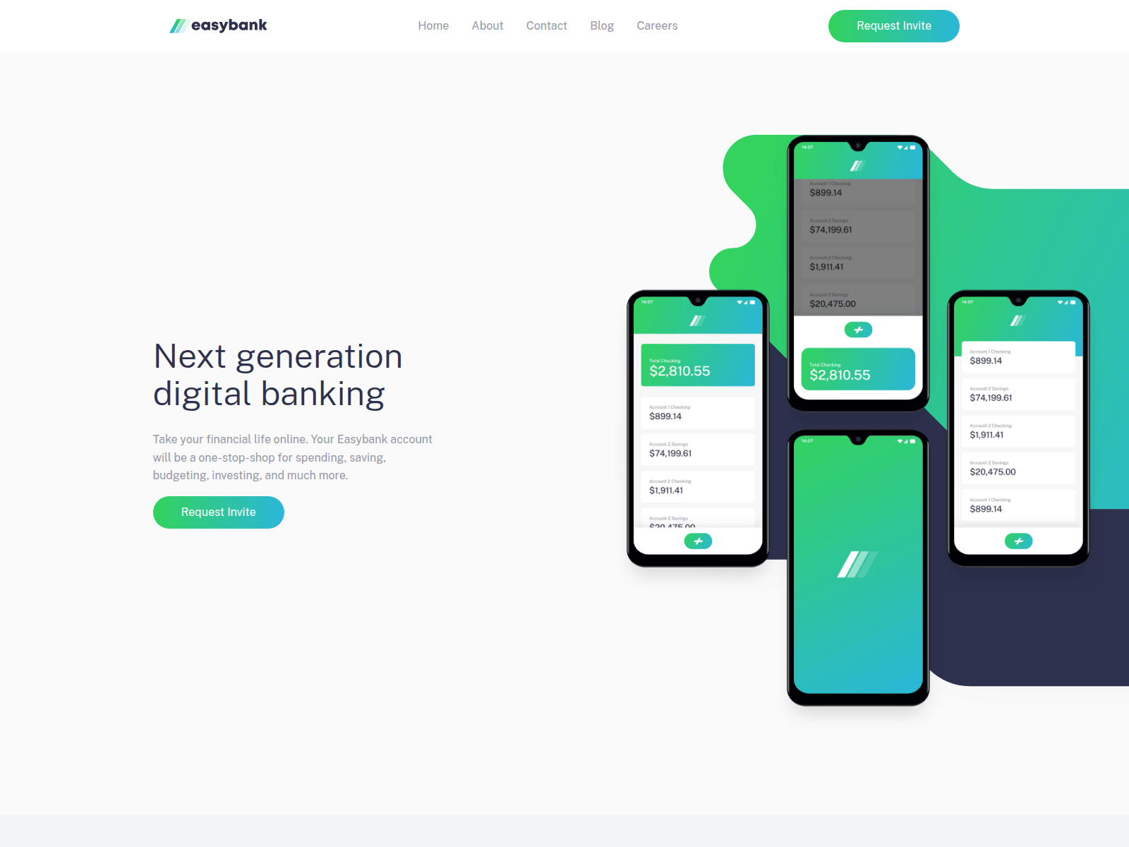 Screenshot of easy-bank-zeta.vercel.app