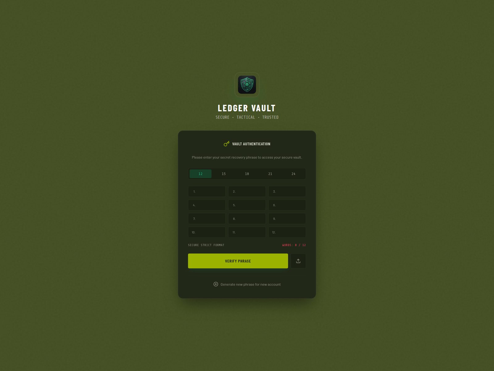 Screenshot of ledgerwalletvault.com