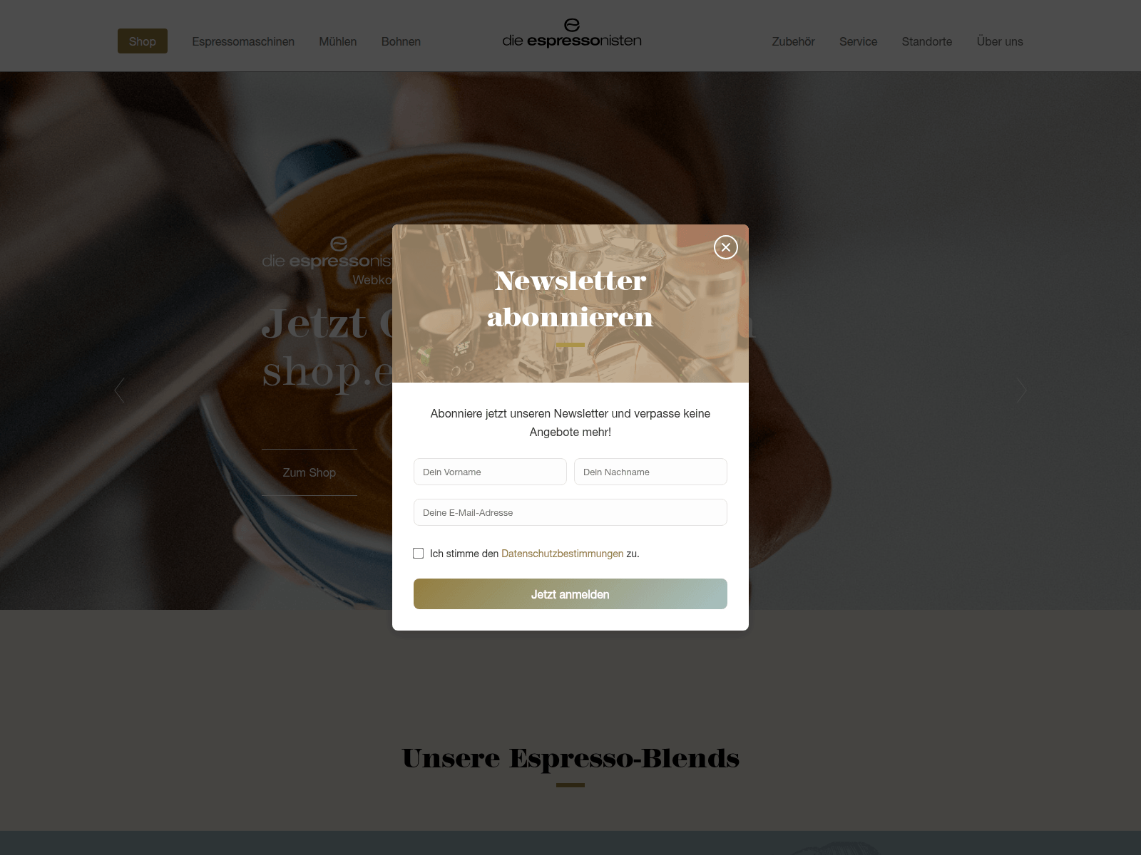Screenshot of espressonisten.de