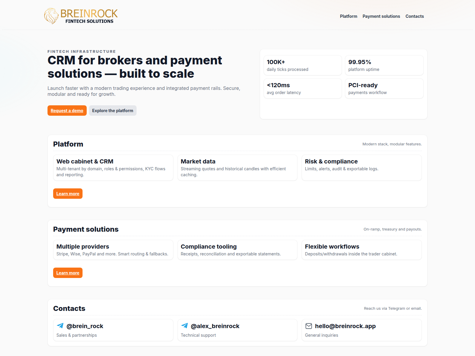 Screenshot of breinrock.app