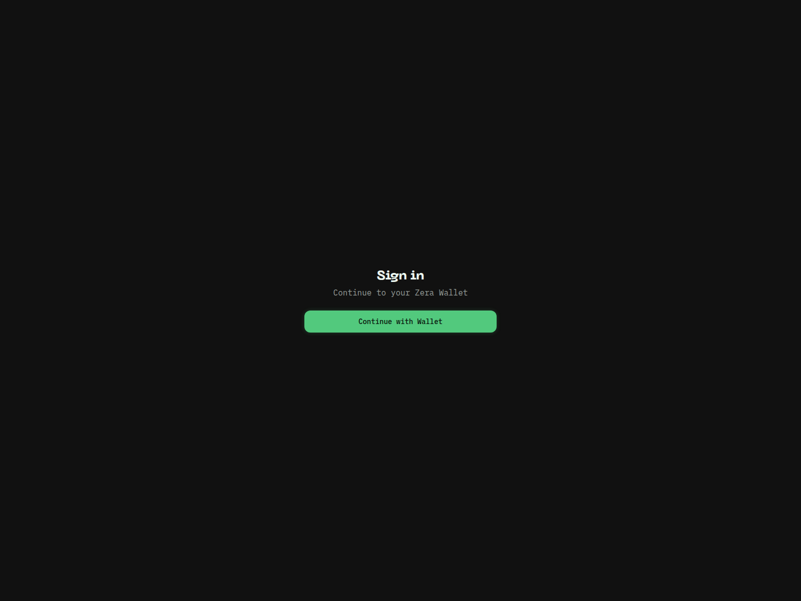 Screenshot of wallet.zeralabs.co