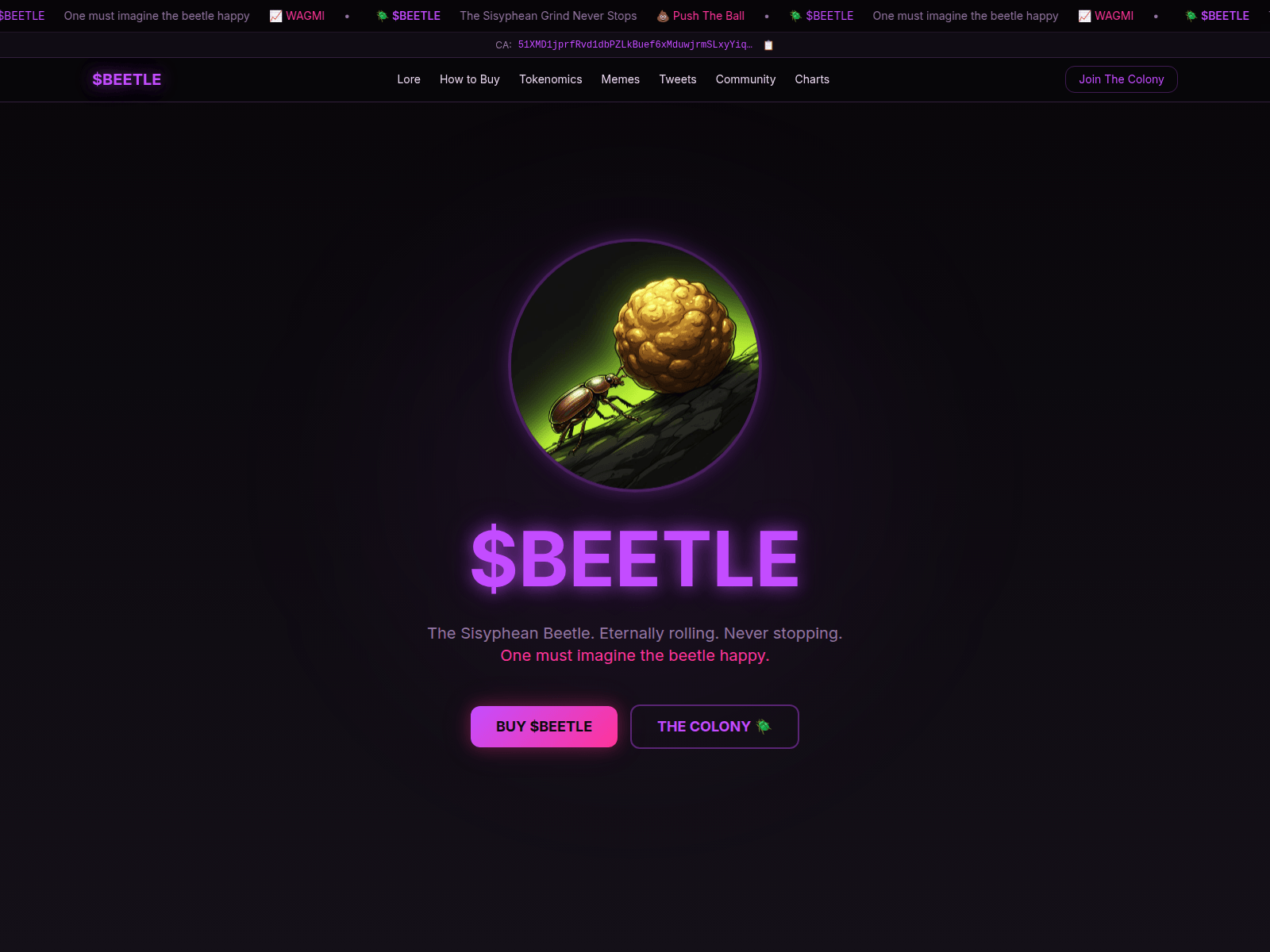 Screenshot of beetlesolana.xyz