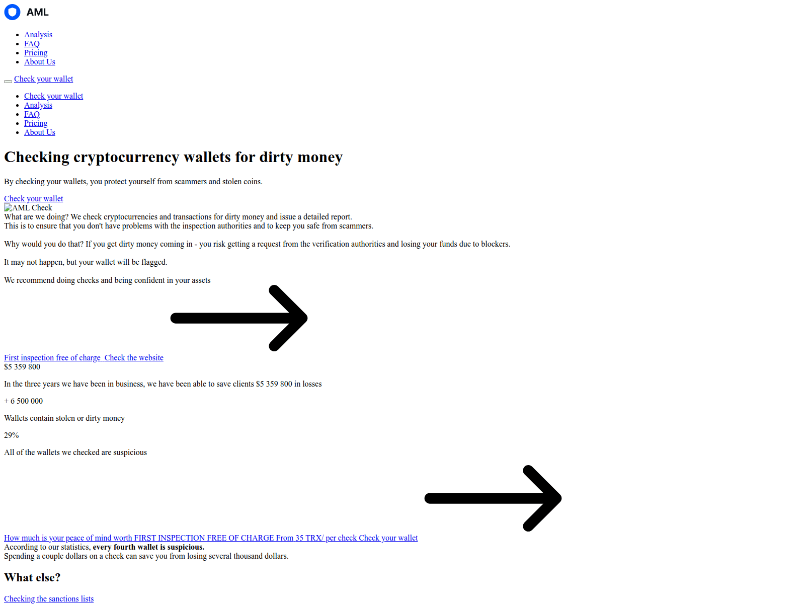 Screenshot of analytics-aml.com