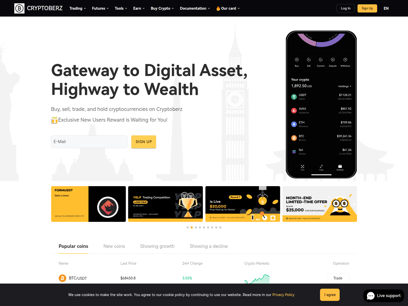 Screenshot of cryptoberz.com