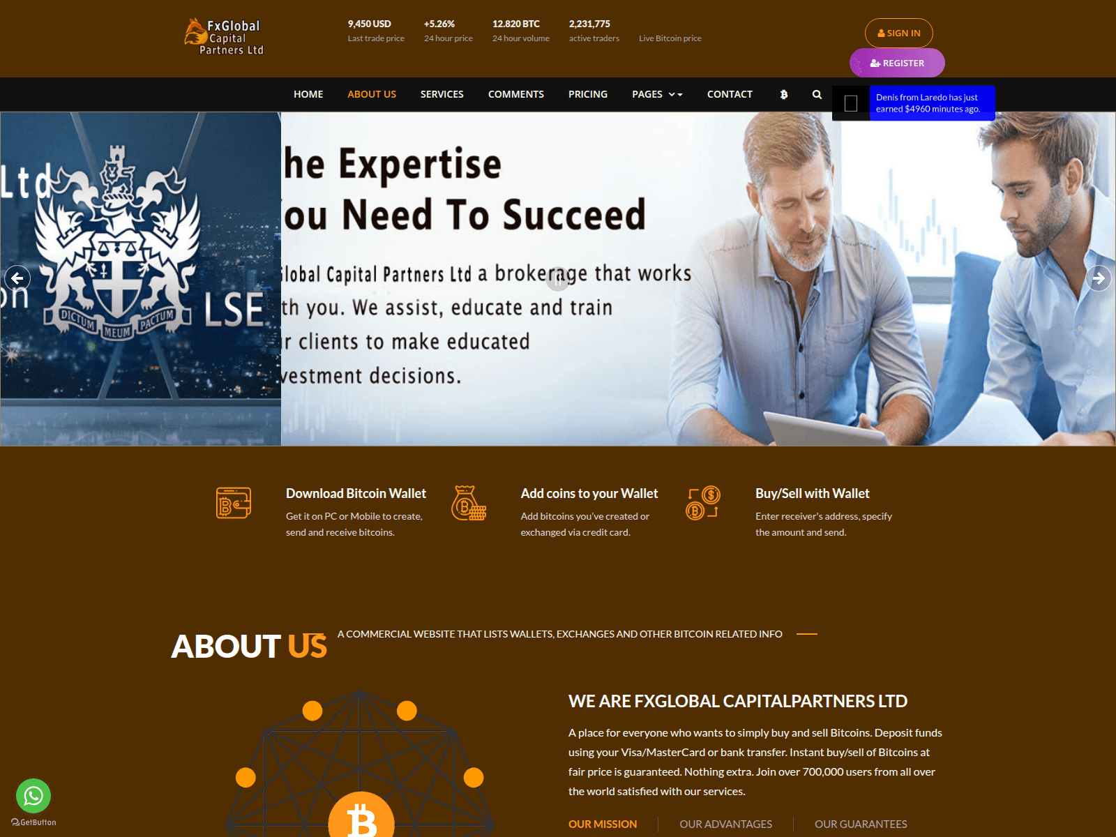 Screenshot of fxglobecaptpartnerslt.com