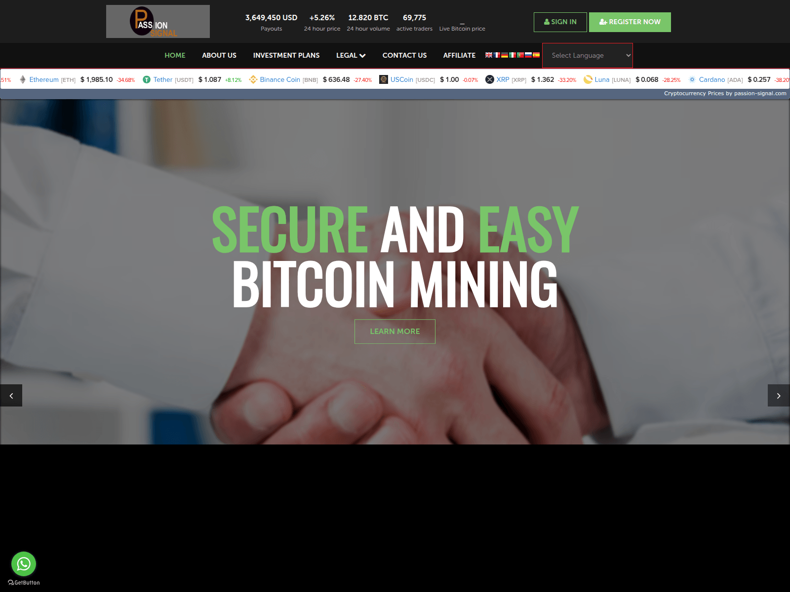 Screenshot of passion-signal.com