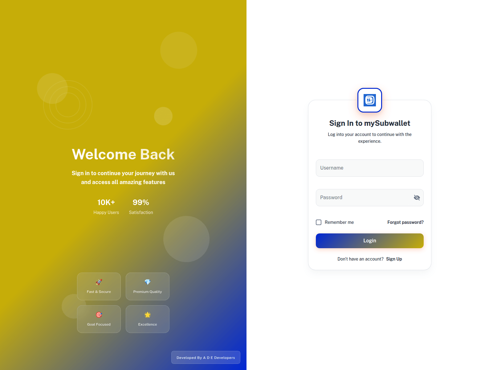 Screenshot of app.mysubwallet.ng