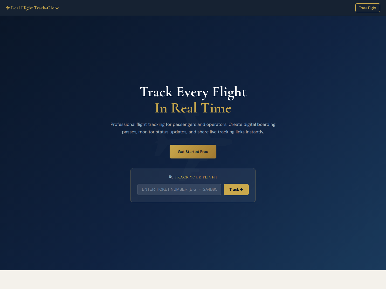 Screenshot of realflighttrack-globe.com