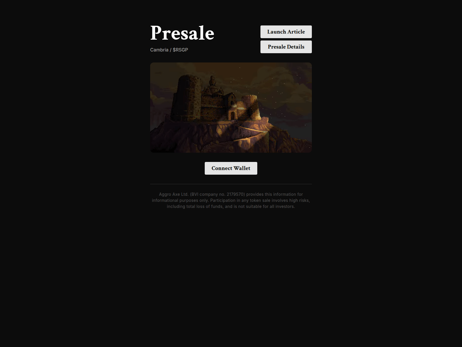Screenshot of presale-cambria.live