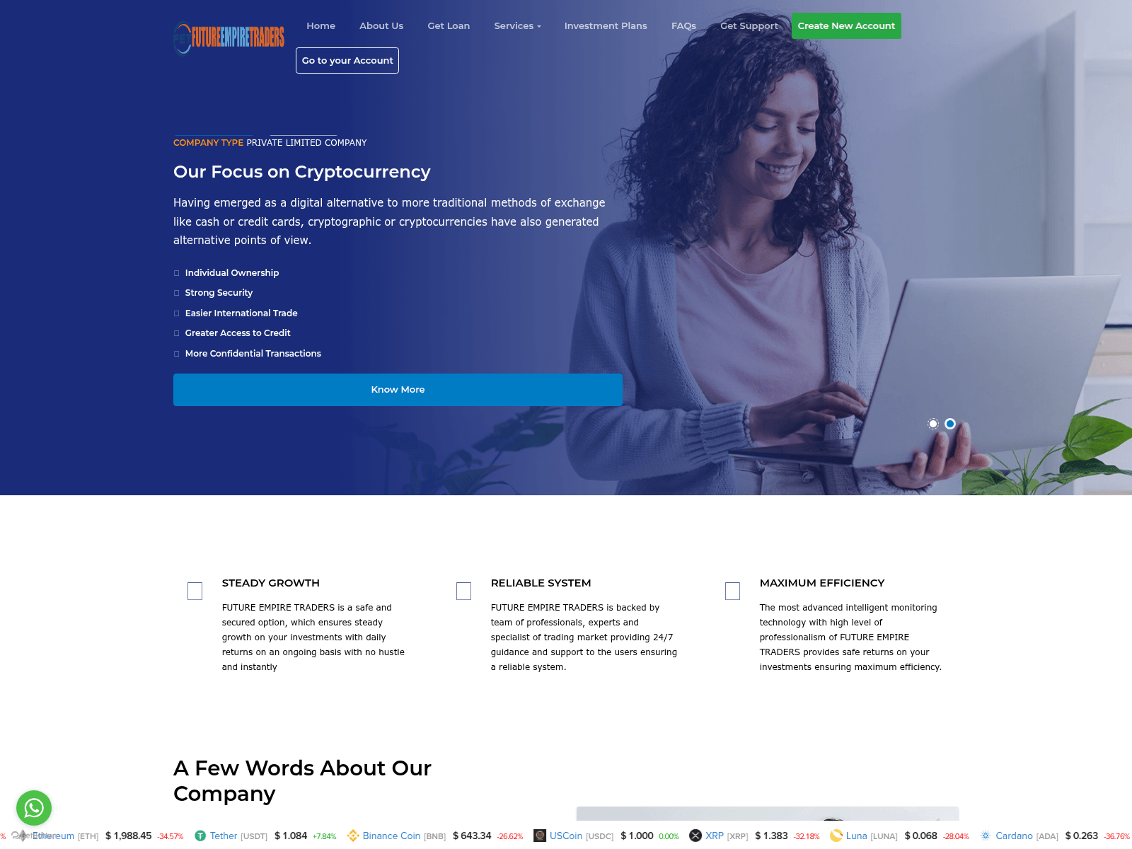 Screenshot of futurempiretraders.com