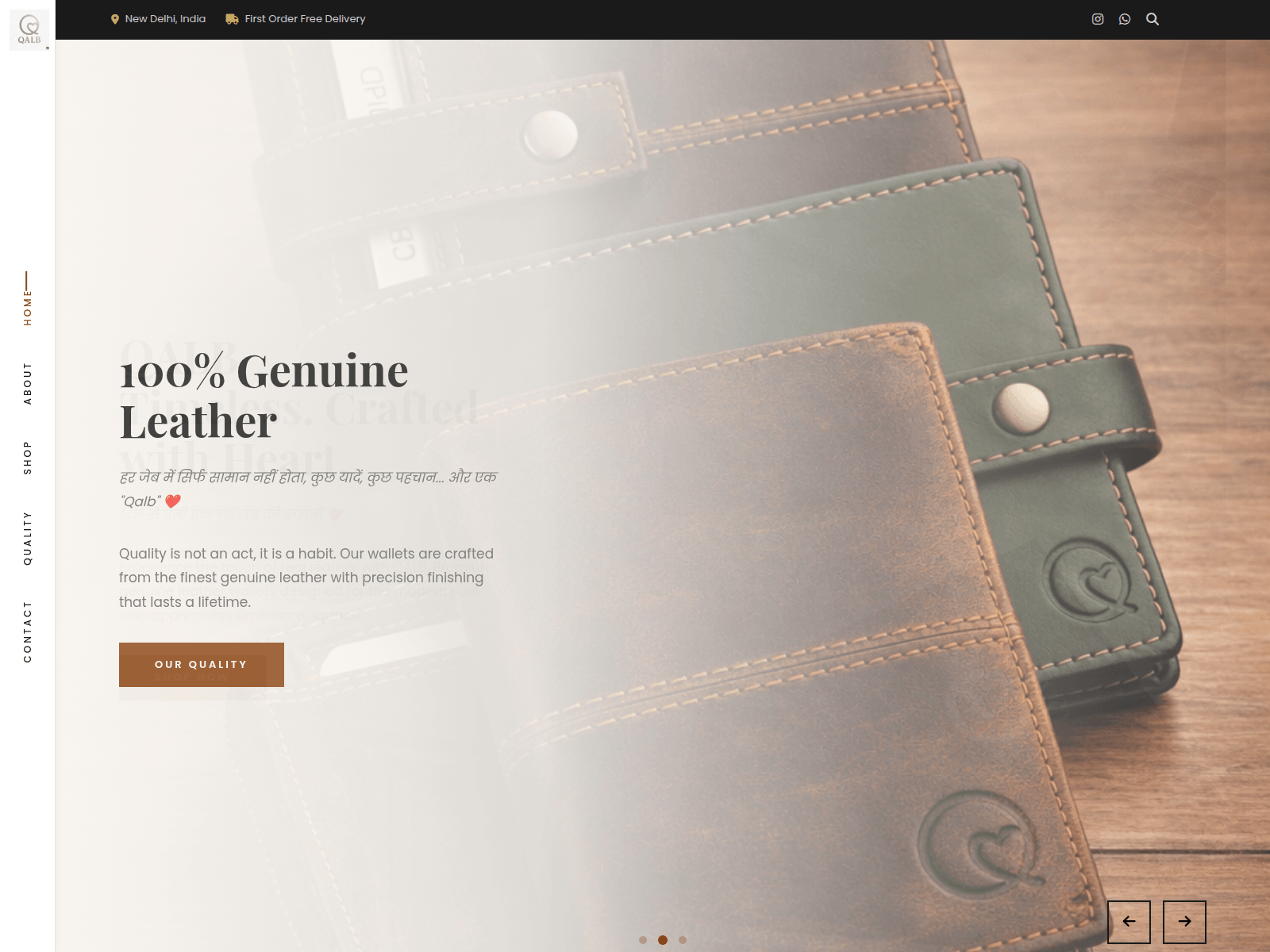 Screenshot of qalbwallets.com