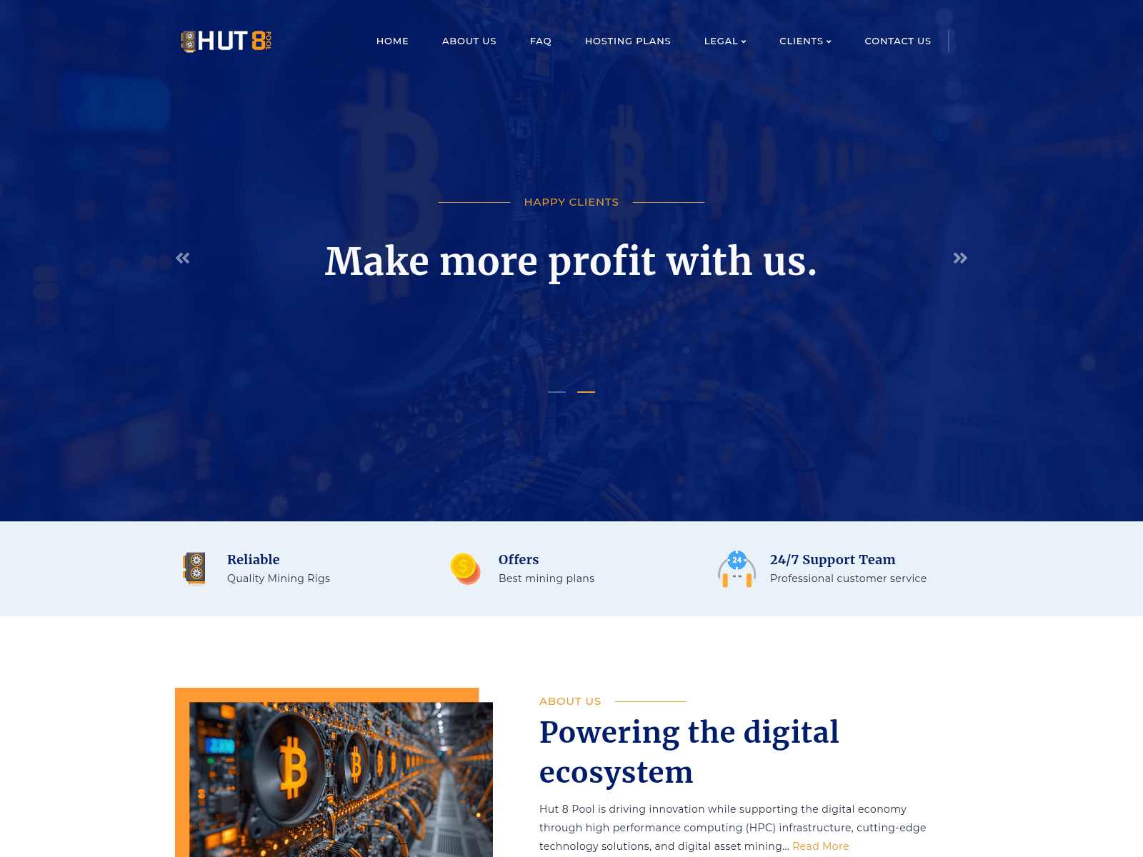 Screenshot of hut8-pool.com
