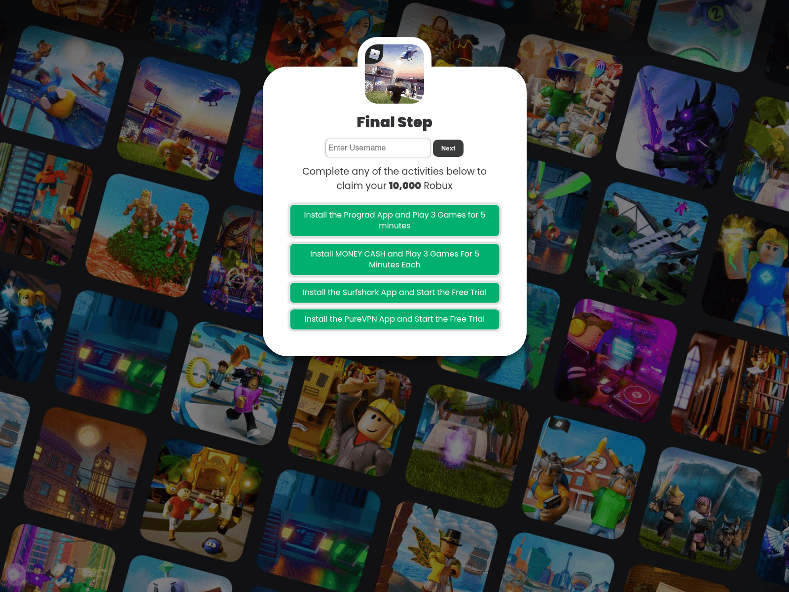 Screenshot of rbxuser.com
