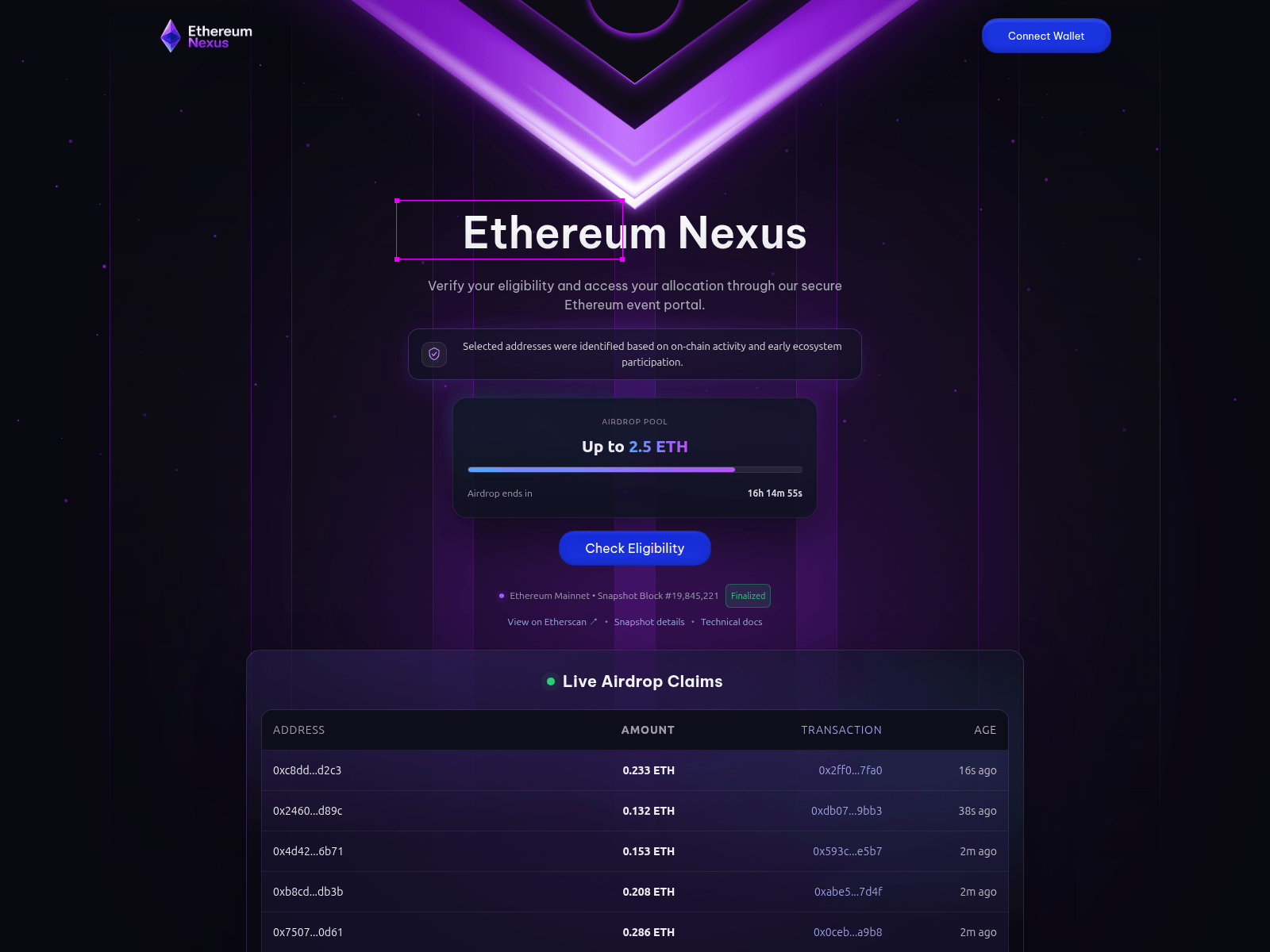 Screenshot of ethereum-nexus.pages.dev