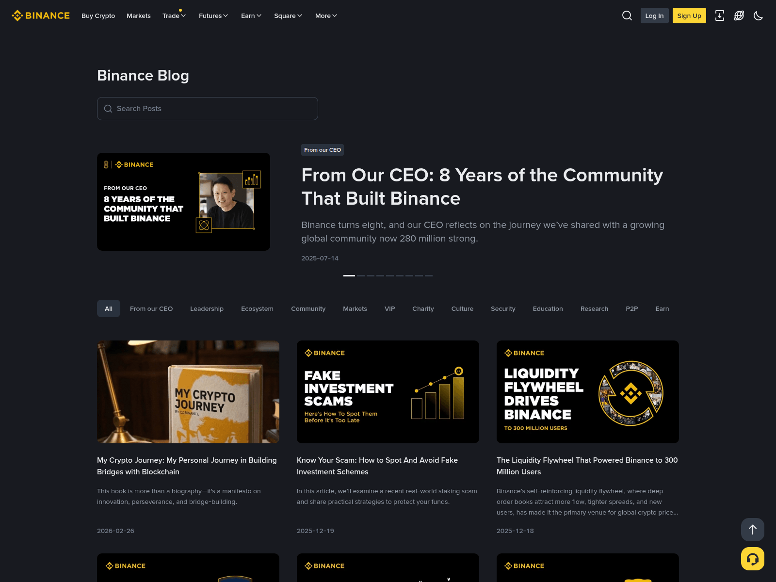 Screenshot of binance-blog.vercel.app