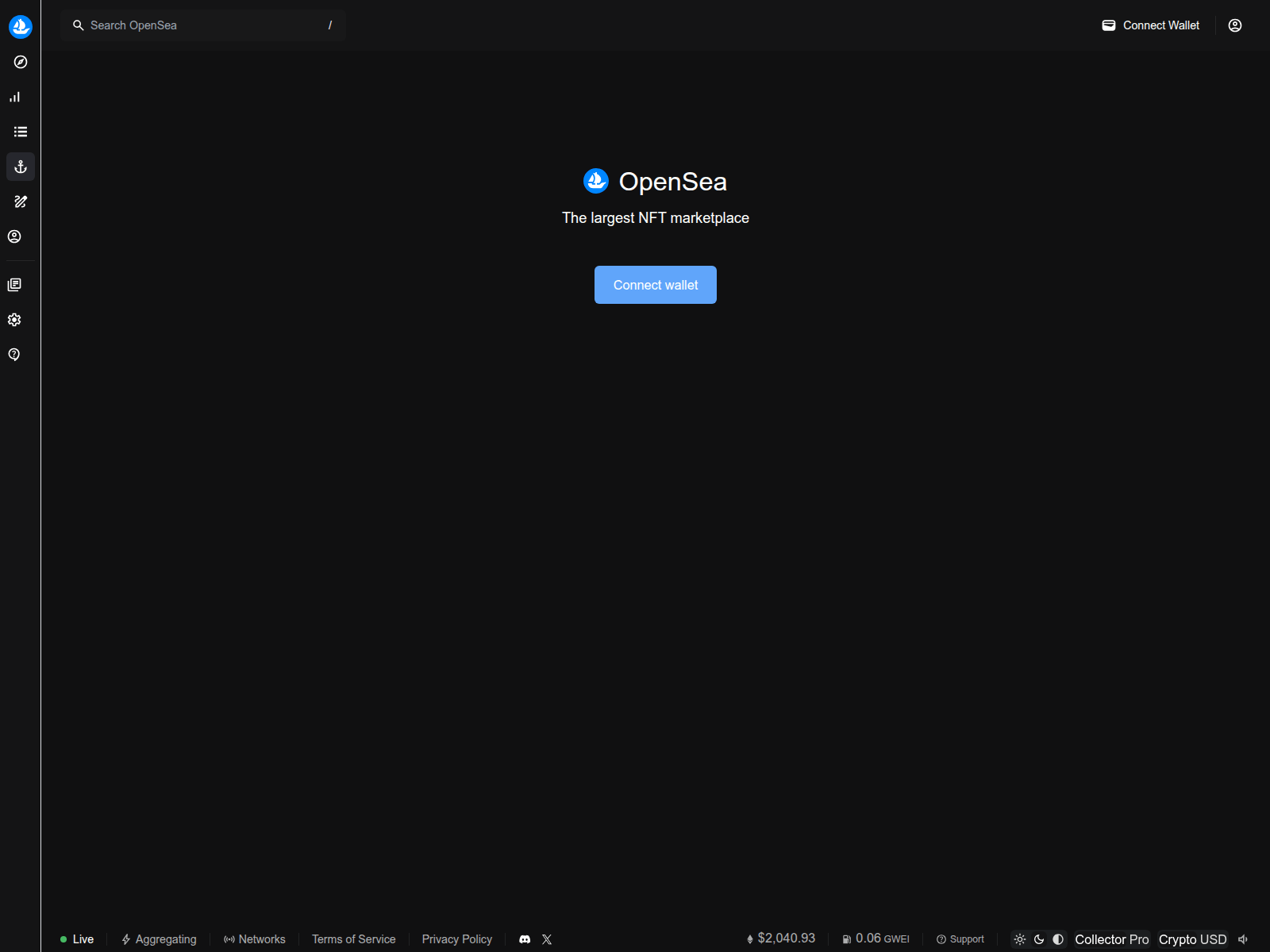 Screenshot of opensea.io.collectors-nft.com