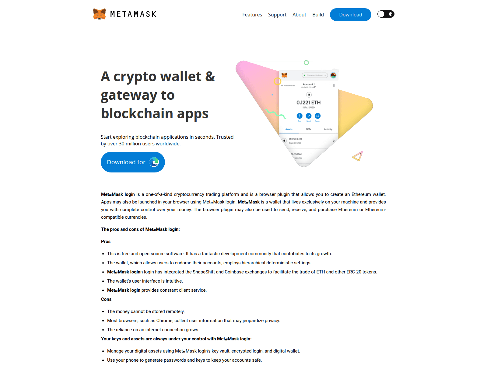 Screenshot of metamsklogiin.github.io