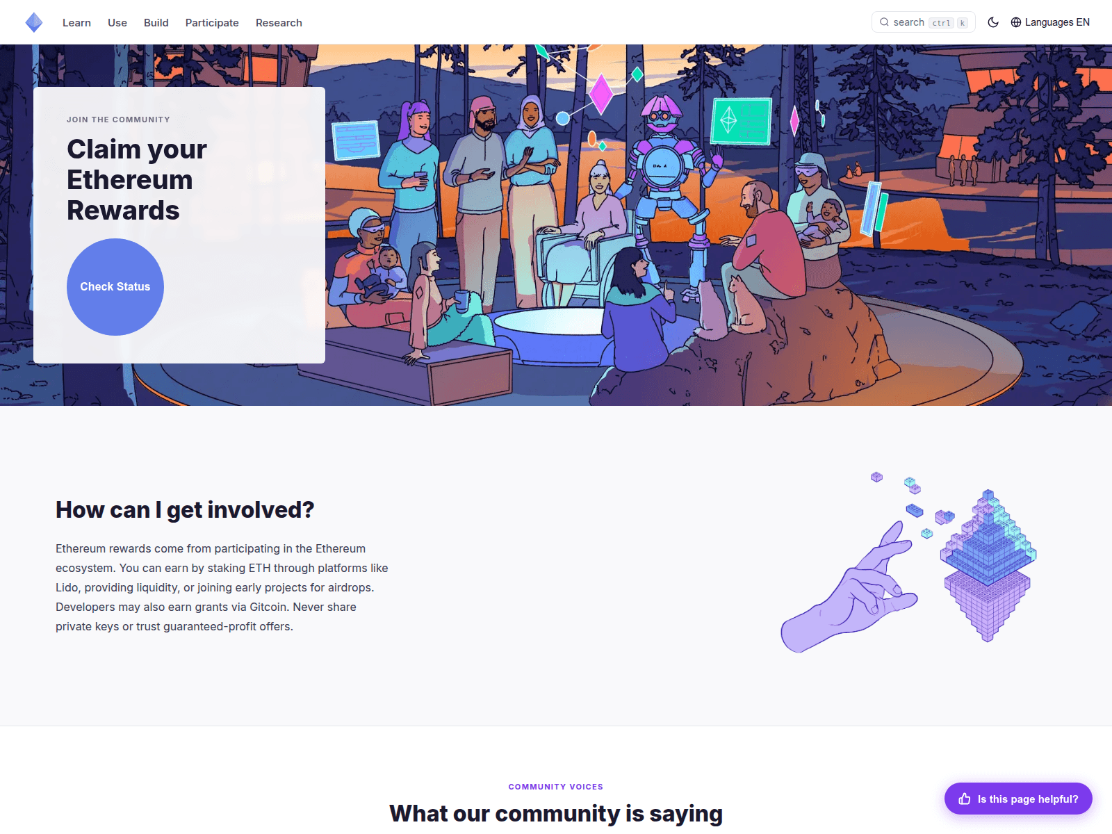 Screenshot of ethereumstatus.com
