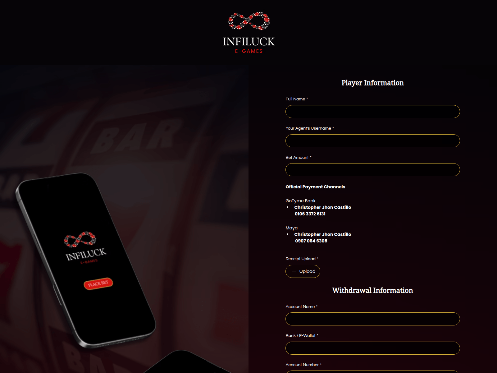 Screenshot of infiluckegames.com