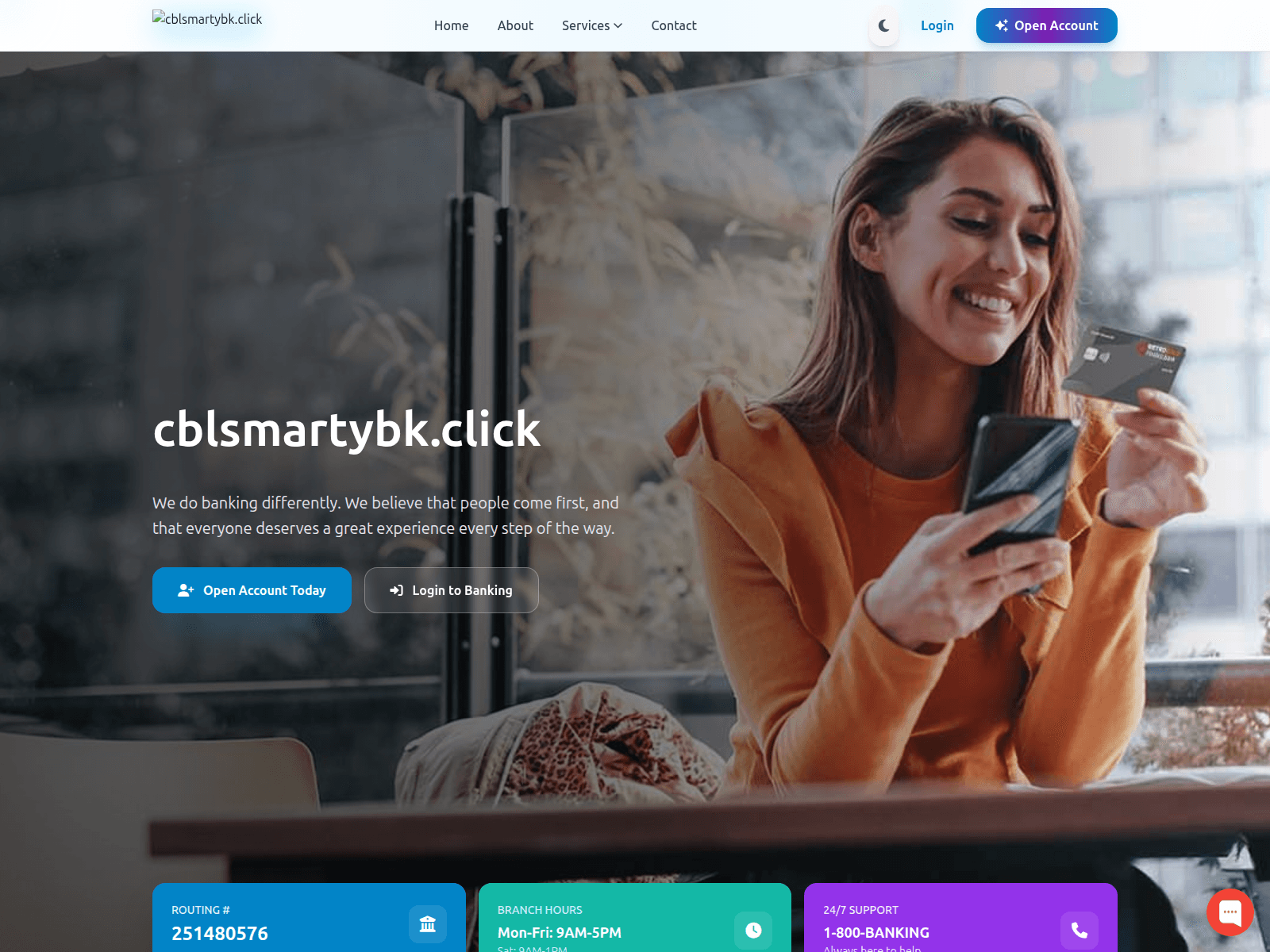 Screenshot of cblsmartybk.click