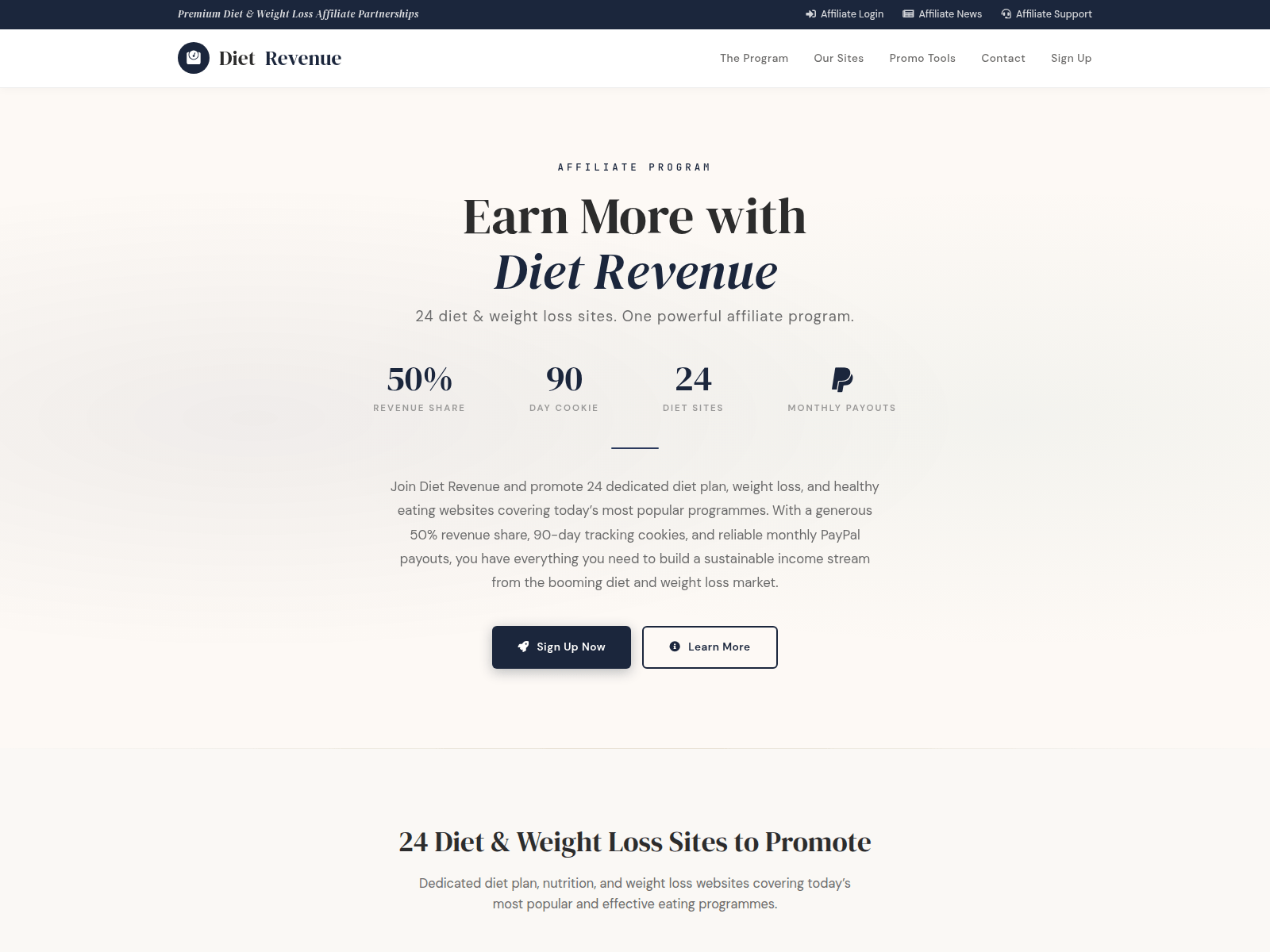 Screenshot of dietrevenue.com.redbagproductions.com
