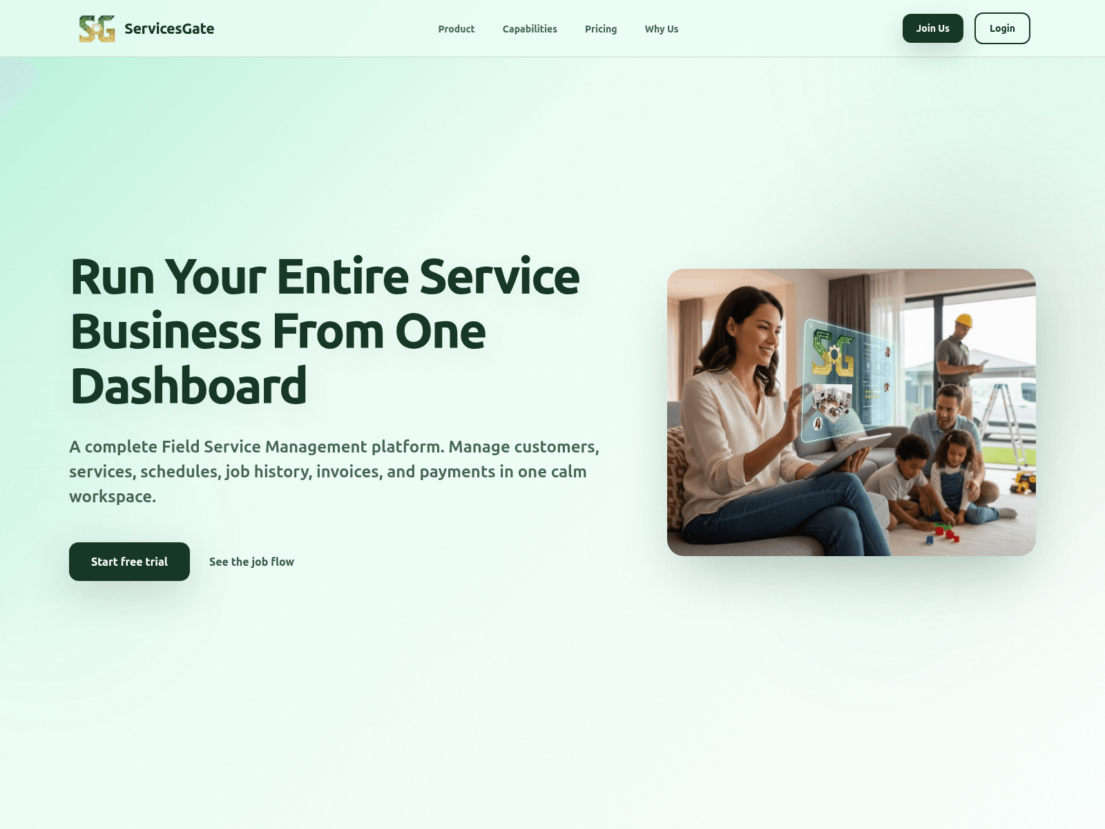 Screenshot of dev.servicesgate.com