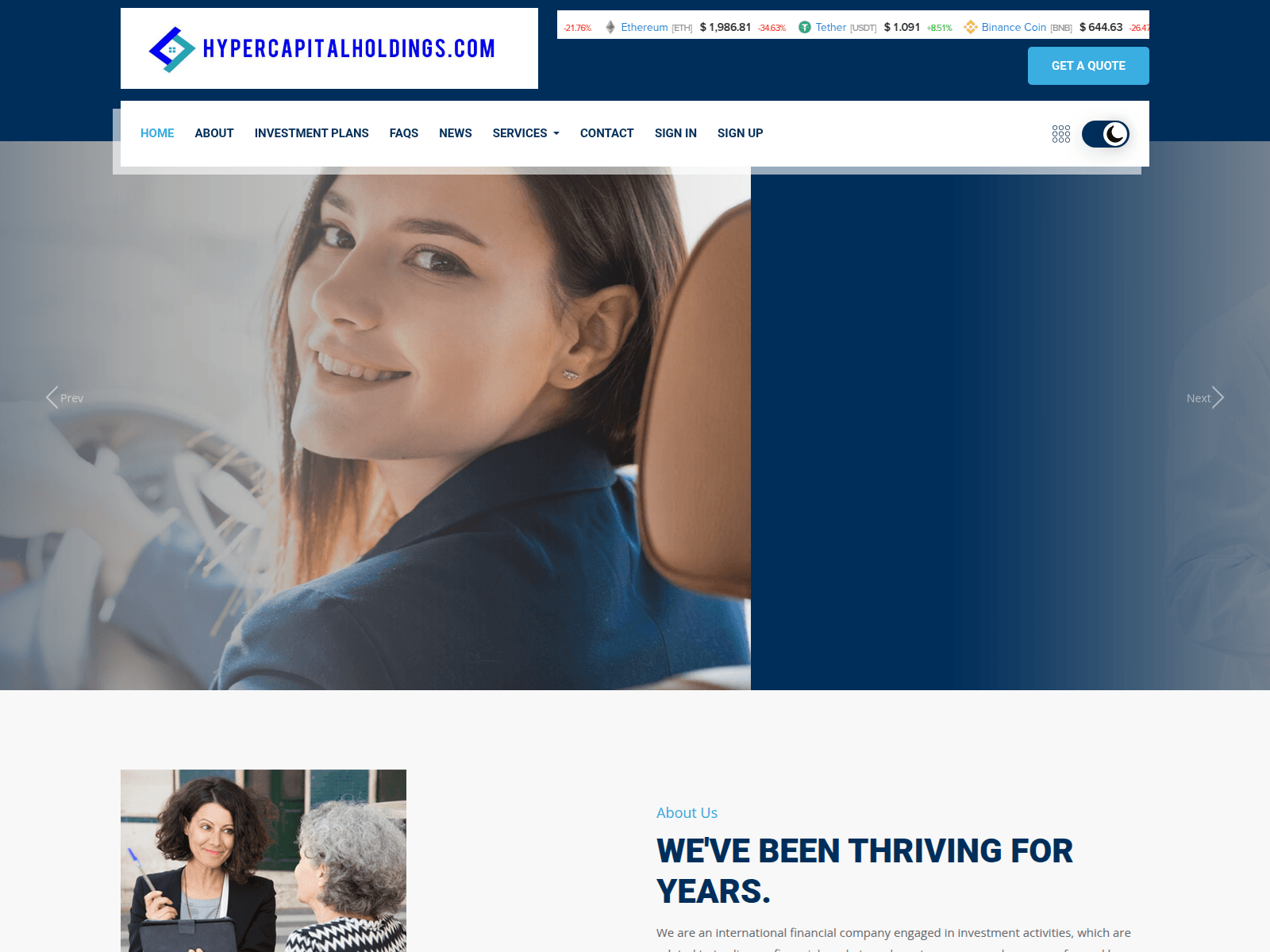 Screenshot of hypercapitalholdings.com