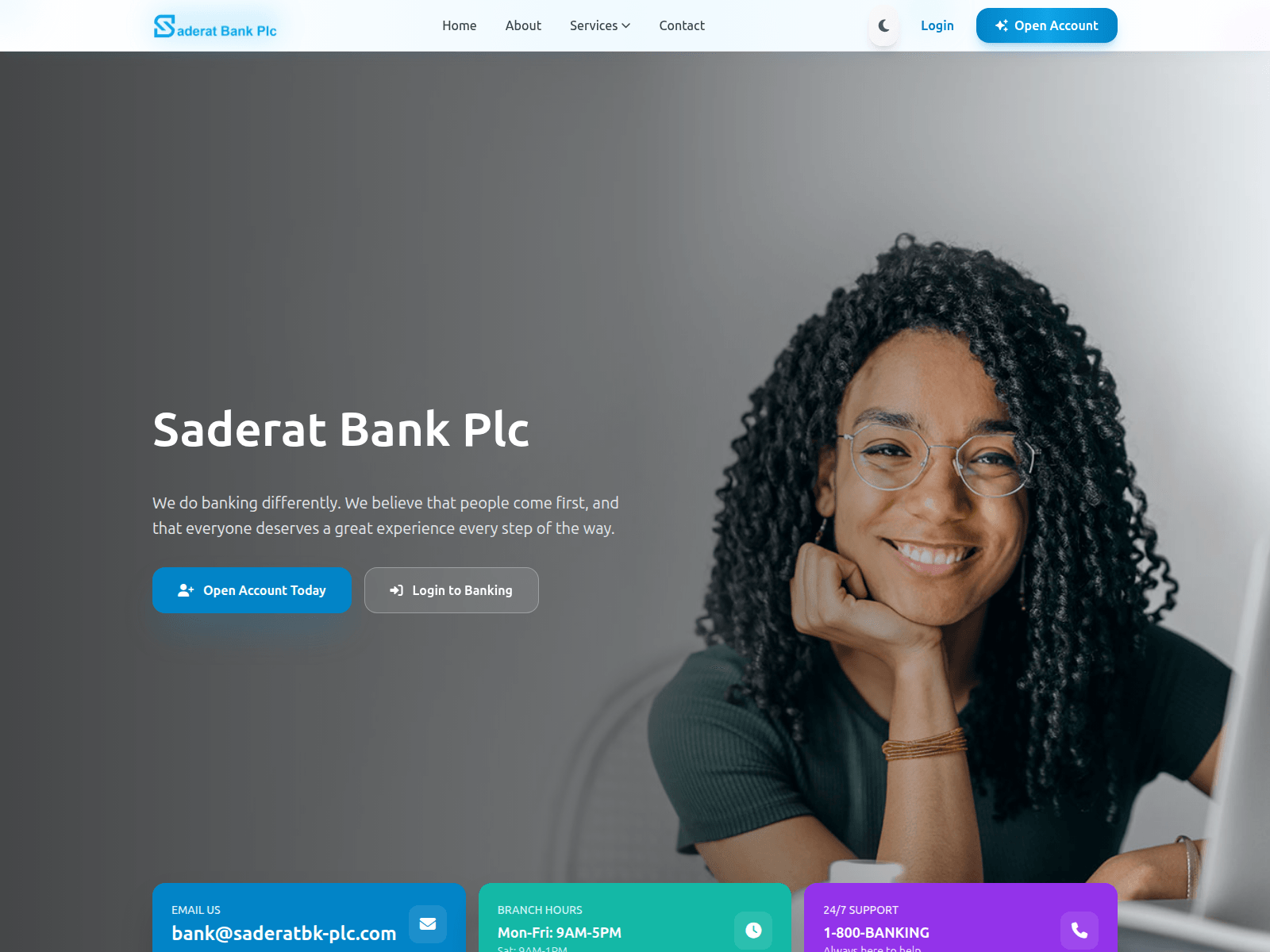 Screenshot of mail.saderatbk-plc.com